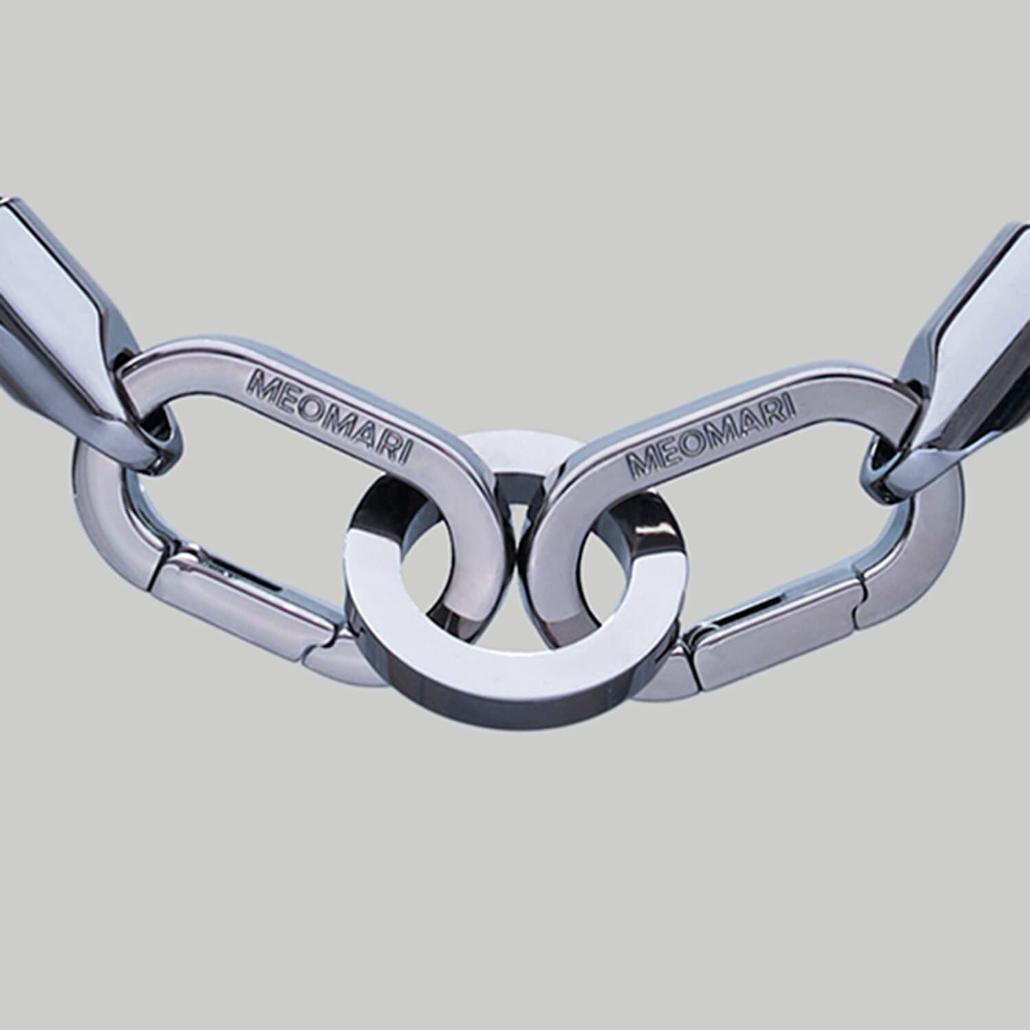 Luxury dog collar in Ruthenium braided