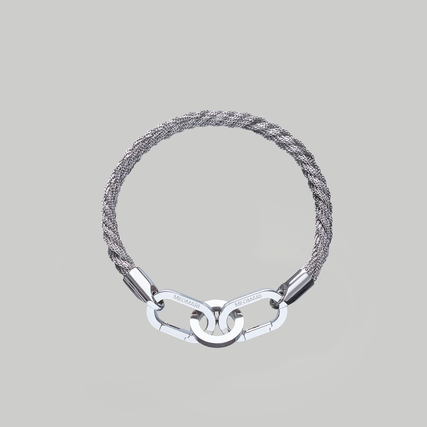Collar para perros de lujo en paladio trenzado