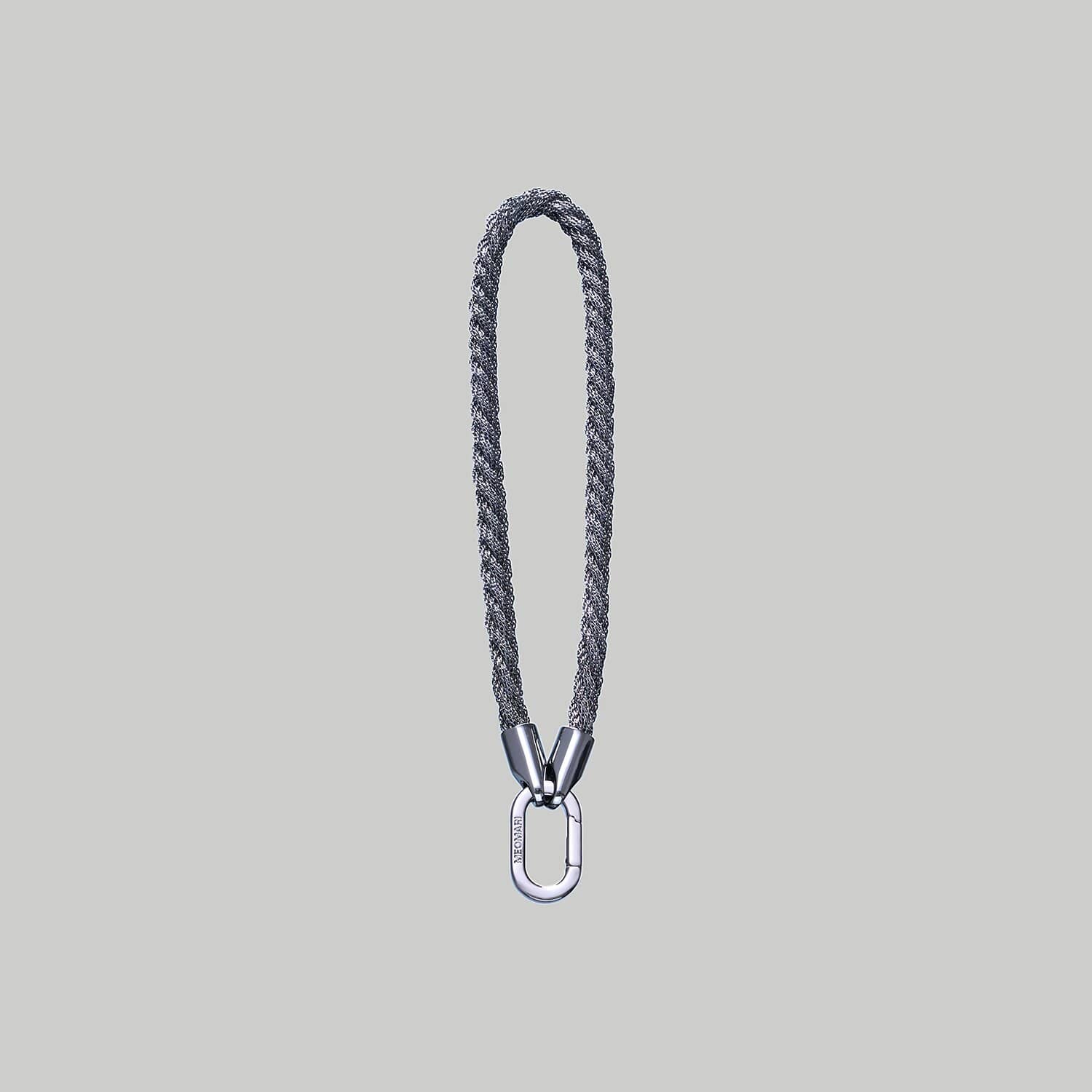 Dog leash handle in Ruthenium braided - Meomari