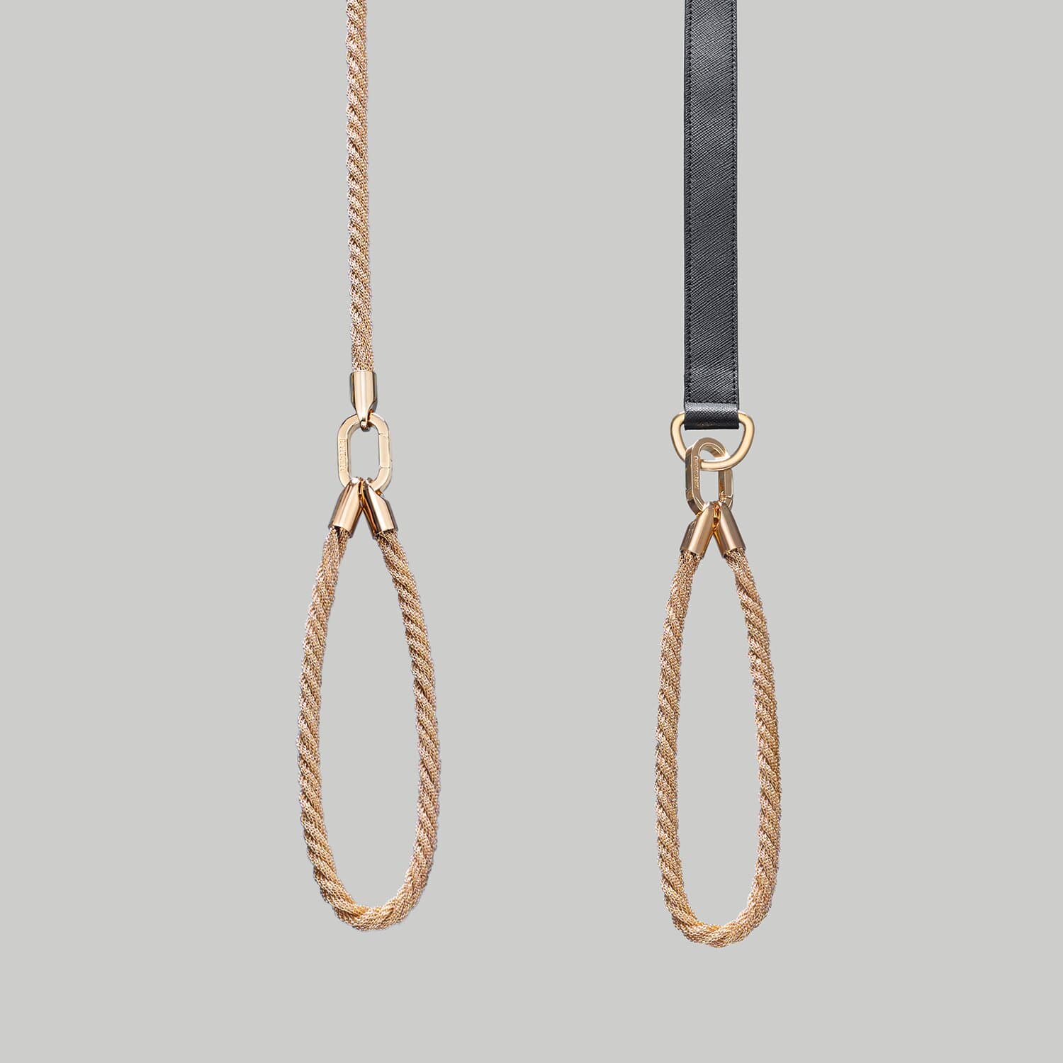 Dog leash handle in Gold braided - Meomari