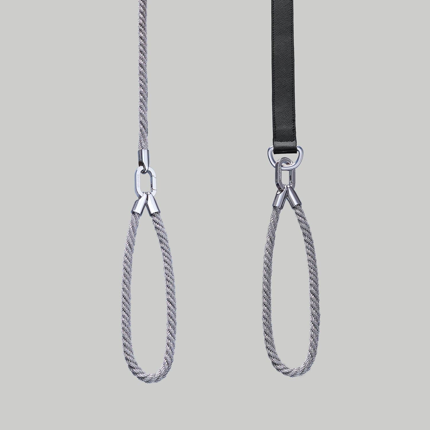 Dog leash handle in Palladium braided - Meomari