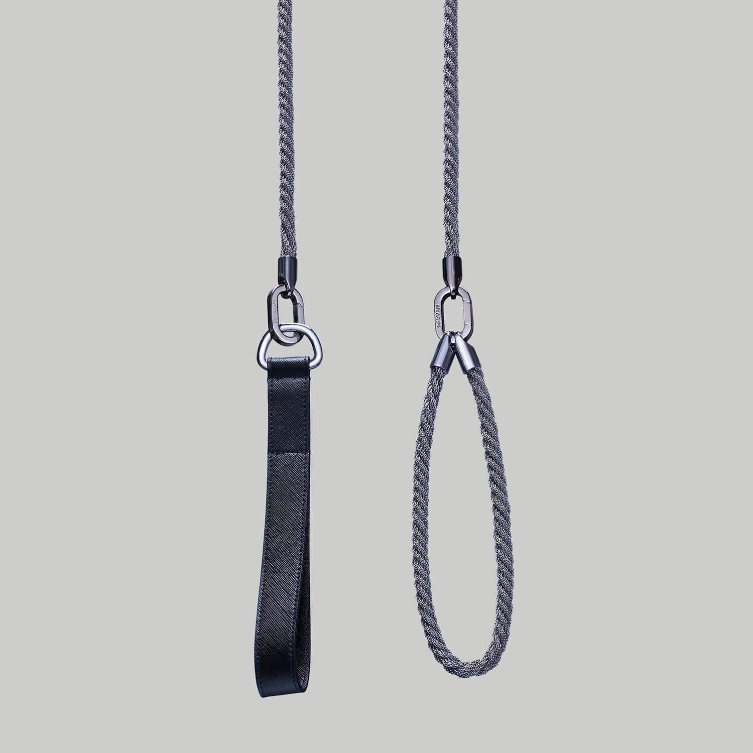 Luxury dog leash in Ruthenium braided