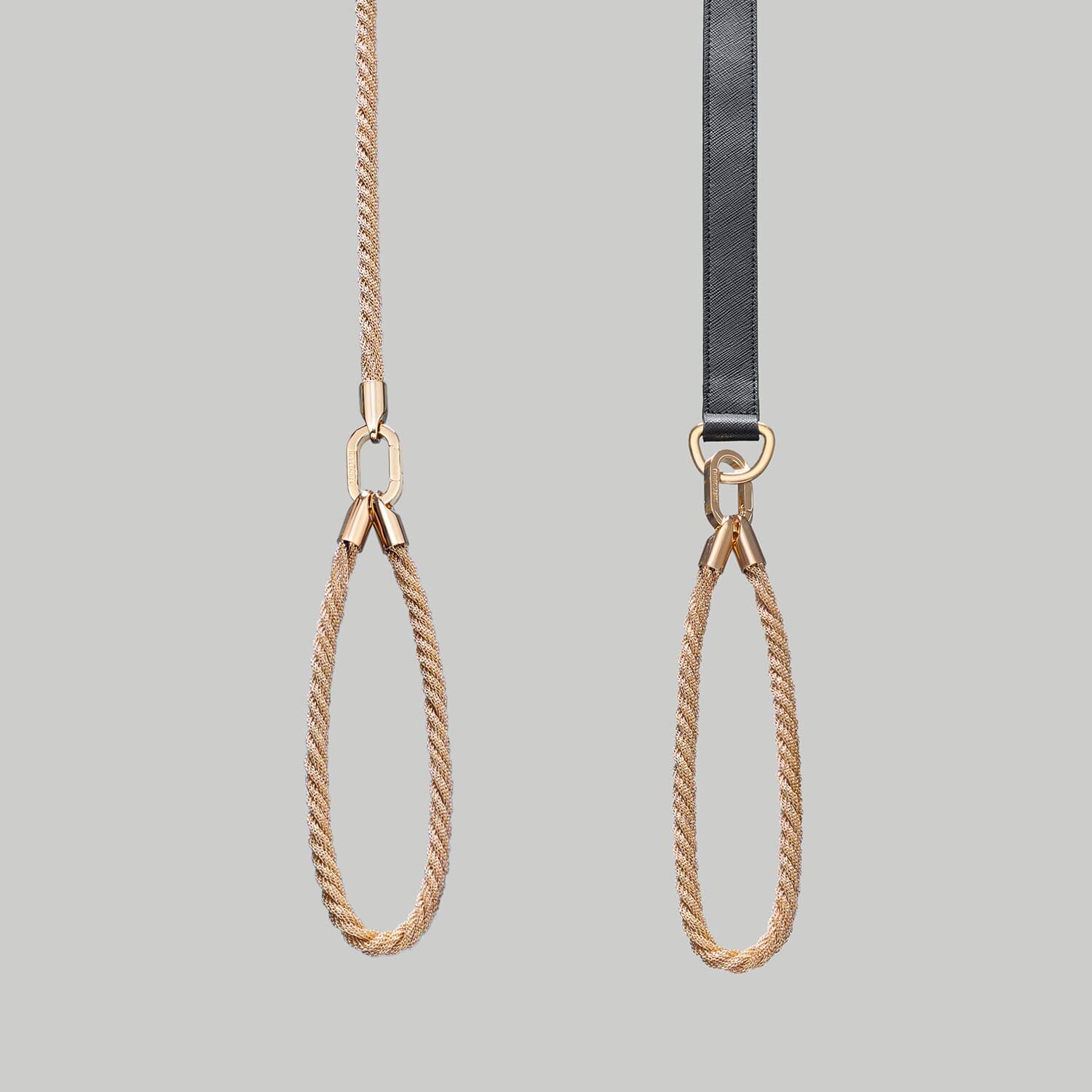 Dog leash handle in Gold braided - Meomari
